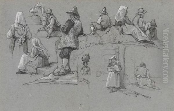 2 Small Sheets Of Detailed Italian Costume Studies - view 1