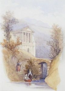 Classical Temple Of Clitummus, Nr. Sporeto by Thomas Brabazon Aylmer