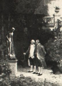 Admiring The Sculpture by Walter Gay