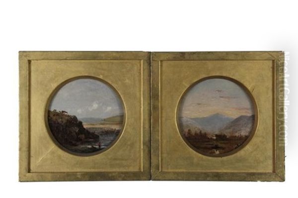 Pair Of Round Landscapes - view 1