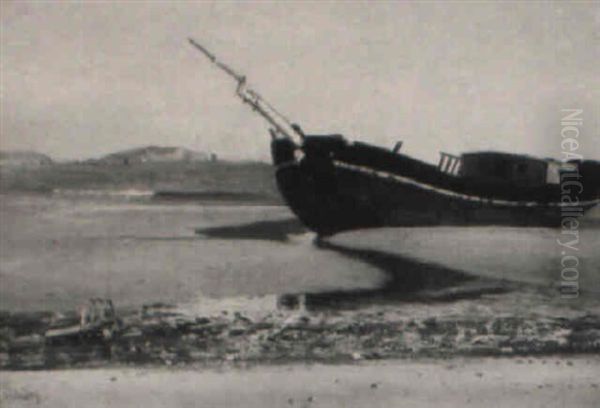 Stranded Hull Looking Down Nantasket Beach Toward Boston Light - view 1