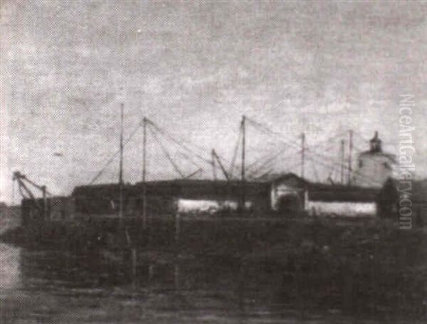 Lighthouse And Building On Waterfront - view 1