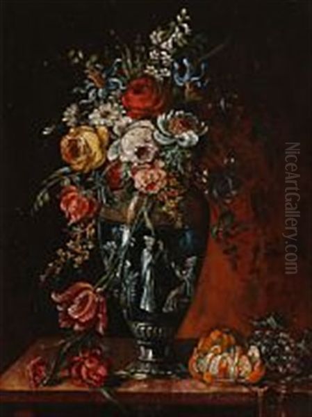 A Still Life With Flowers In A Classic Vase - view 1