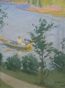 Evening In The Rowboat by Albert Gebhard