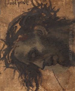 Study For The Head Of Christ In A Crucifixion by Eduard Karl Franz von Gebhardt