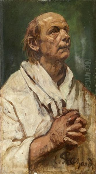 Halbfigur Eines Mannes Mit Gefalteten Handen (study) - view 1