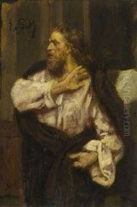 Figurenstudie - Christus (+ Other Sketches, Verso)