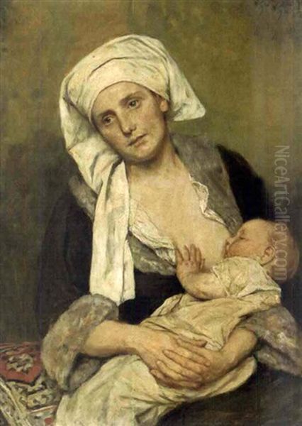 Woman Nursing A Child - view 1