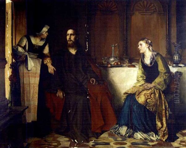 Jesus In An Interior Talking To Martha And Mary - view 1