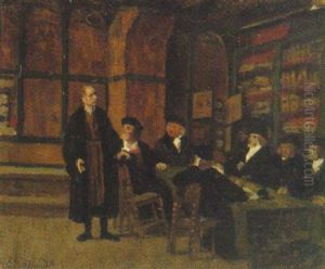 Interieur Mit Advokaten An Einem Tische by Eduard Karl Franz von Gebhardt