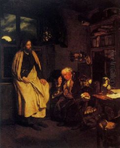 Jesus With Nikodemus by Eduard Karl Franz von Gebhardt