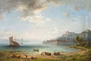 Blick Auf Die Malerische Stadt Meersburg Am Bodensee