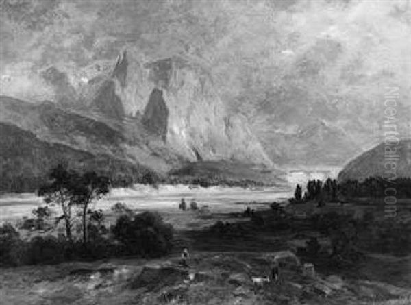 Blick Auf Das Karwendelgebirge Bei Krun In Den Bayrischen Alpen - view 1