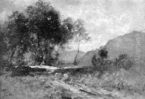 Waldestandene Landschaft Mit Blick Auf Vorgebirge by Ludwig Gebhardt