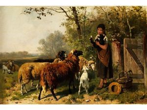 Die Fursorgliche, Junge Schaferin by Otto Friedrich Gebler