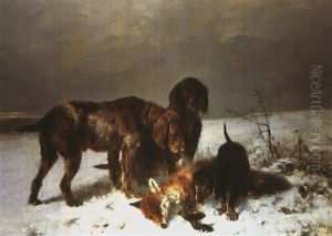 Fuchs Und Jagdhunde by Otto Friedrich Gebler