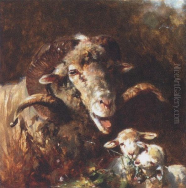 Ram And Two Lambs - view 1