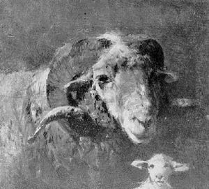 Mutterschaf Mit Ihrem Nachwuchs by Otto Friedrich Gebler