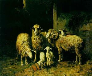 Schafe Im Stall by Otto Friedrich Gebler