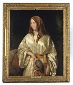 Portrait Of Flora Bellasis In Indian Parsi Dress by Andrew Geddes