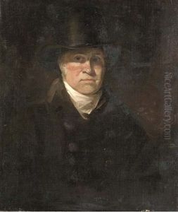 Portrait Of A Gentleman (nathaniel Plimer?), Half-length, In A Brown Coat And Top Hat