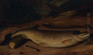 Trout On A River Bank by William Geddes