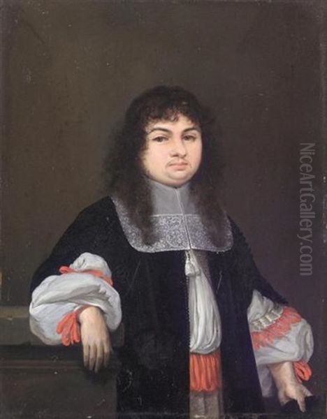 Portrait Of A Gentleman, Three-quarter Length, Wearing A Black Coat And A White Ruff - view 1