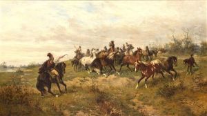 Dzikie Konie by Ludwig Gedlek