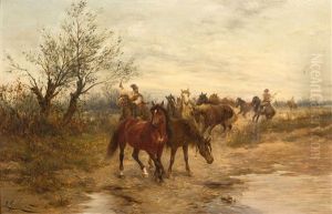 Konie Na Puszcie by Ludwig Gedlek