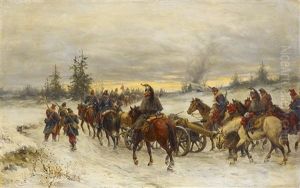 Soldatenzug Im Winter by Ludwig Gedlek