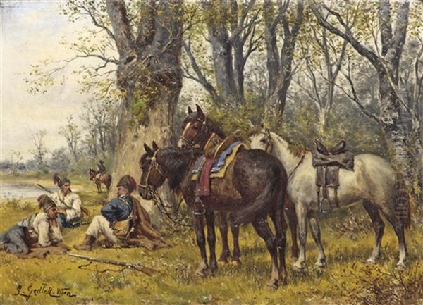 Hussars On Patrol In A Wooded Landscape - view 1