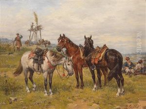 Kossaken Bei Der Rast by Ludwig Gedlek