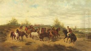 Berittene Pferdehirten In Der Ungarischen Puszta