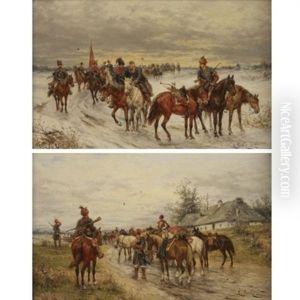 Mounted Cossacks (pair)