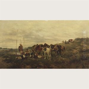 A Cossack Encampment by Ludwig Gedlek