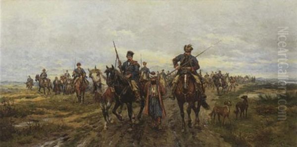 Kosaken Mit Turkischem Gefangenen Auf Dem Heimweg - view 1