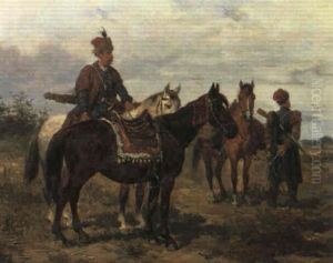 Soldatenszene by Ludwig Gedlek
