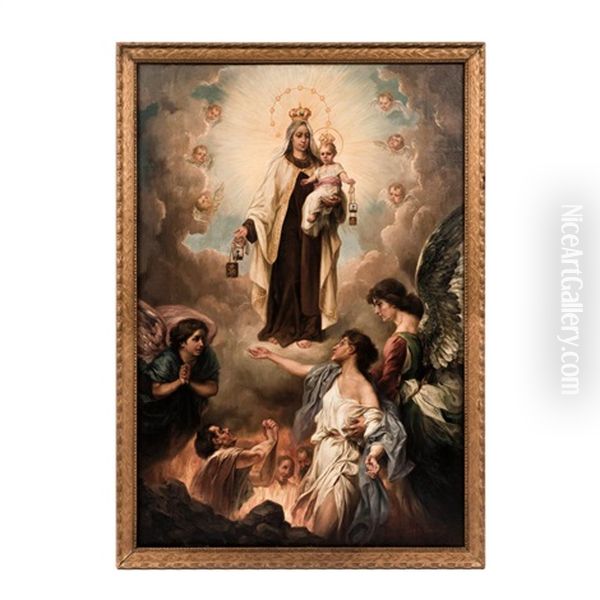 Virgen Del Carmen Con Animas Del Purgatorio - view 1