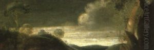 A Wooded Landscape With A Hilltop Castle A Wooded Landscape With A Hilltop Castle