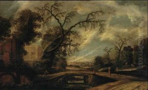 Extensive Landscape With Figures By A Bridge Extensive Landscape With Figures By A Bridge