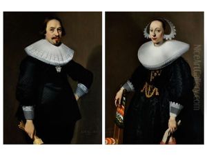 Portraits Hollandischer Adeliger Eheleute by Wybrand Simonsz De Geest