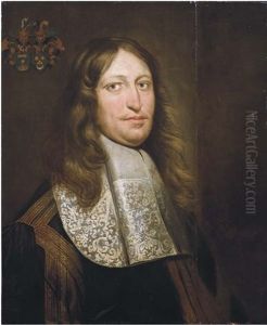 Portrait Of A Man Of The Camstra - Ebbinga Tot Blya Family, In Black Costume And White Jabot