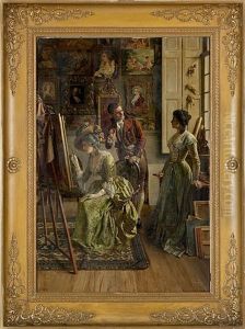 Bezoek Aan Het Werkhuis Van Angelica Kaufmann by Willem Geets