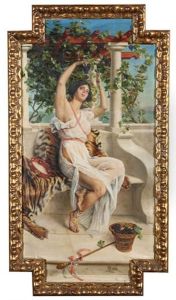 Danseuse Au Tambour Sous Une Vigne Devant La Cote