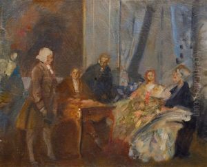 Rococo Scene In A Salon by Walter Geffcken
