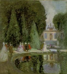 Rokokogesellschaft Am Teich Im Park