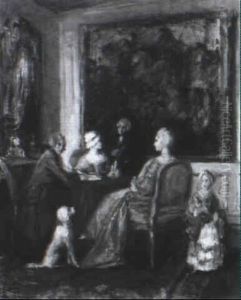 Vornehme Gesellschaft Im Salon by Walter Geffcken