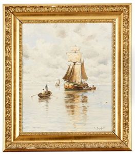 Segelskutor Pa Redden by Wilhelm von Gegerfelt