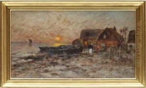 Hus Vid Kuslandskap by Wilhelm von Gegerfelt
