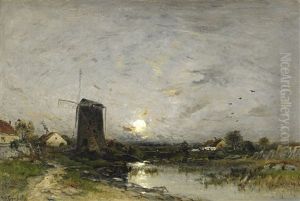 Flodlandskap I Manljus Flodlandskap I Manljus